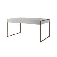 Mesa Jantar Industrial Retangular Filadélfia Branca 137X90Cm Com 4 Cadeiras Eames Pretas Base Cobre - 9