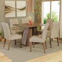 Conjunto Sala De Jantar Mesa Tampo De Madeira 6 Cadeiras Rustic/crema/imperial Fabiana Madesa Rustic/crema/imperial - 1