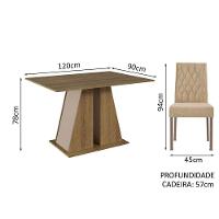 Conjunto Sala De Jantar Mesa Tampo De Madeira 6 Cadeiras Rustic/crema/imperial Fabiana Madesa Rustic/crema/imperial - 5