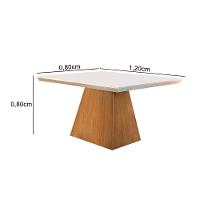 Kit Mesa Luna C/ Tampo Vidro Canto Reto 120cm + 4 Cadeiras Imbuia Chocolate Capuccino - 2