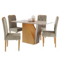 Conjunto Mesa De Jantar Harpa Off White 1,20 M Com 4 Cadeiras - 1