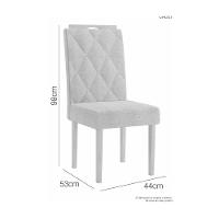 Conjunto Mesa De Jantar Harpa Grafite 1,60 M Com 6 Cadeiras