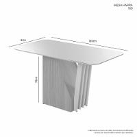 Conjunto Mesa De Jantar Harpa Grafite 1,60 M Com 6 Cadeiras - 6
