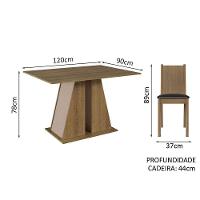 Conjunto Sala De Jantar Mesa Tampo De Madeira 6 Cadeiras Rustic/crema/preto - 8