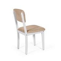 Mesa De Jantar Redonda Gabi Nat/bran Com 4 Cadeiras Estofadas Ella Branco/bege - 3