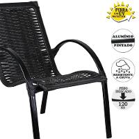 Conjunto 2 Cadeiras Em Alumínio E Mesa De Centro Preto - 4