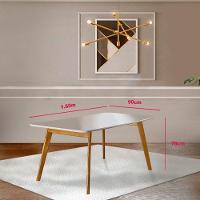 Conjunto Sala De Jantar 6 Lugares Mesa Slim Cadeiras Veludo Azul Marinho Mel/off-white/azul Marinho - 3