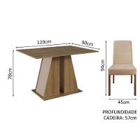 Conjunto Sala De Jantar Mesa Tampo De Madeira 6 Cadeiras Rustic/crema/imperial Cheryl Madesa Rustic/crema/imperial - 9