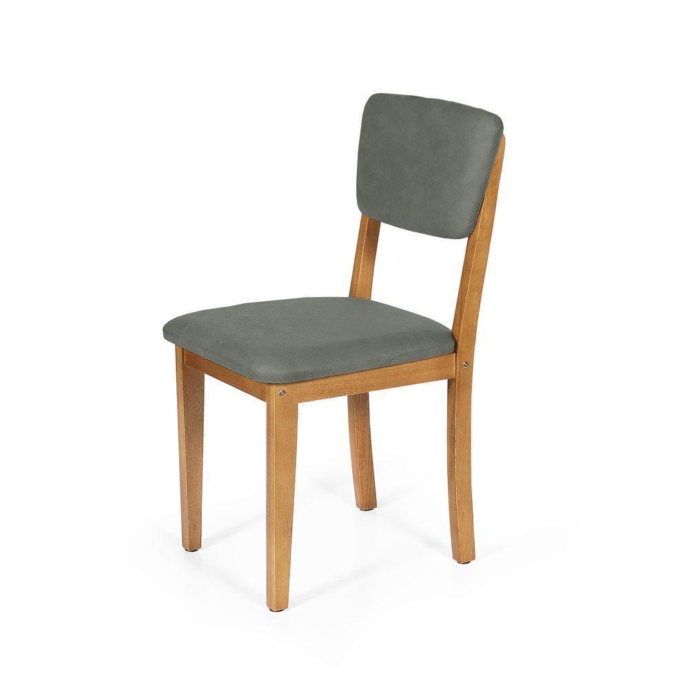 Mesa De Jantar Redonda Gabi Pret/nor Com 4 Cadeiras Estofadas Ella Cinza - 3