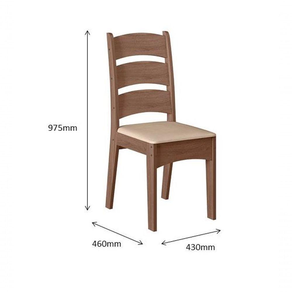 Conjunto Sala De Jantar Mali 1,10 Com 4 Cadeiras Amêndoa 51C - 2