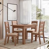 Conjunto Sala De Jantar Mali 1,10 Com 4 Cadeiras Amêndoa 51C - 1