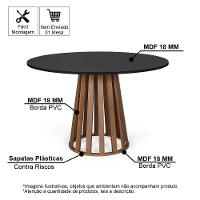 Mesa De Jantar Redonda Gabi Pret/nor Com 4 Cadeiras Estofadas Ella Cinza Claro - 2