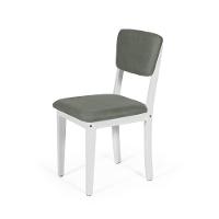 Mesa De Jantar Redonda Gabi Nat/bran Com 4 Cadeiras Estofadas Ella Branco/cinza