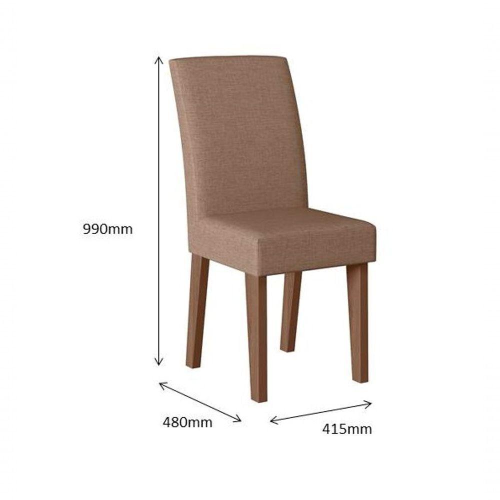 Conjunto Sala De Jantar 1,56 Com 6 Cadeiras Amêndoa 07 - 3