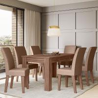 Conjunto Sala De Jantar 1,56 Com 6 Cadeiras Amêndoa 07 - 2