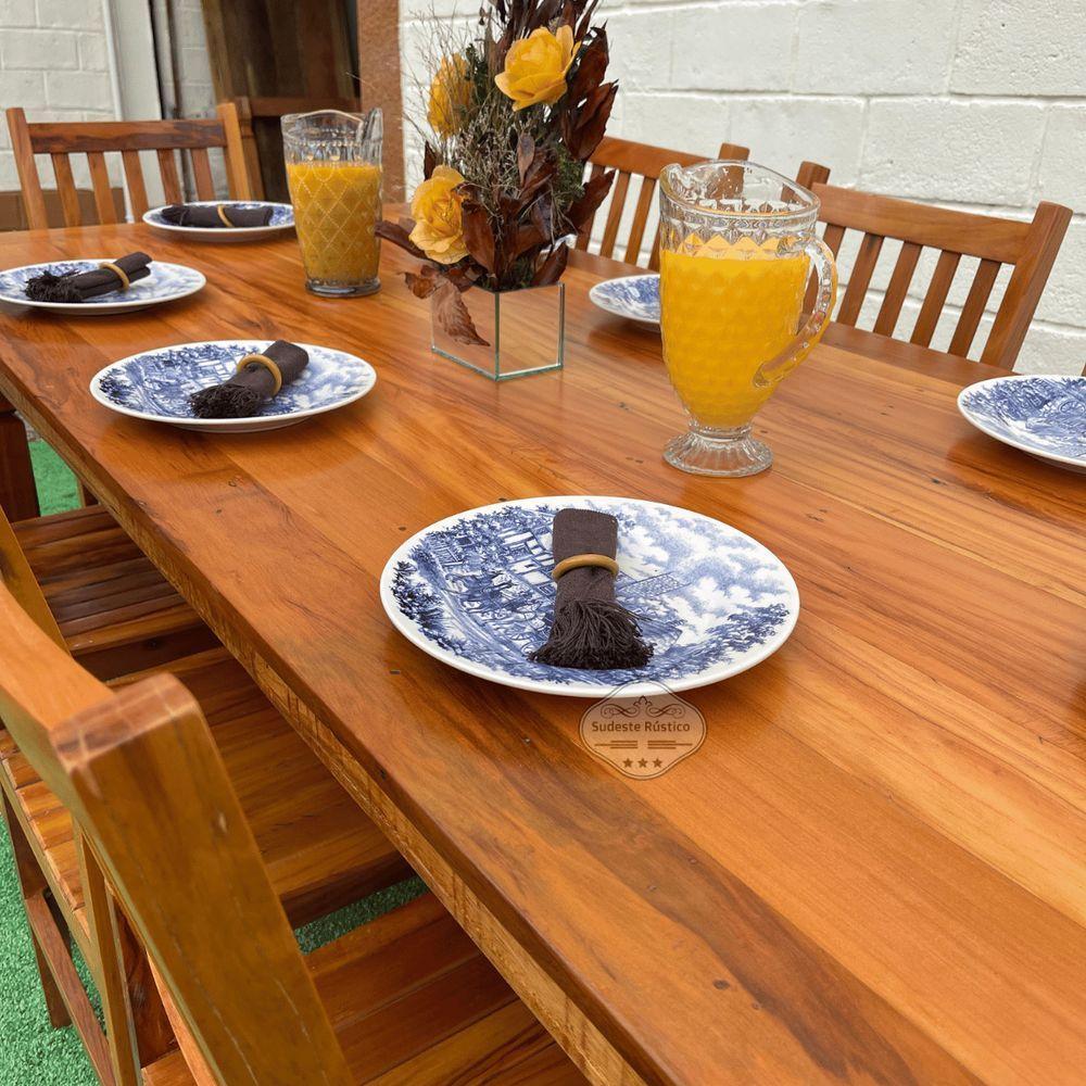 Mesa Madeira De Demolição 2m X 90cm Com 8 Cadeiras Ana Hickmann Sudeste Rústico - 4