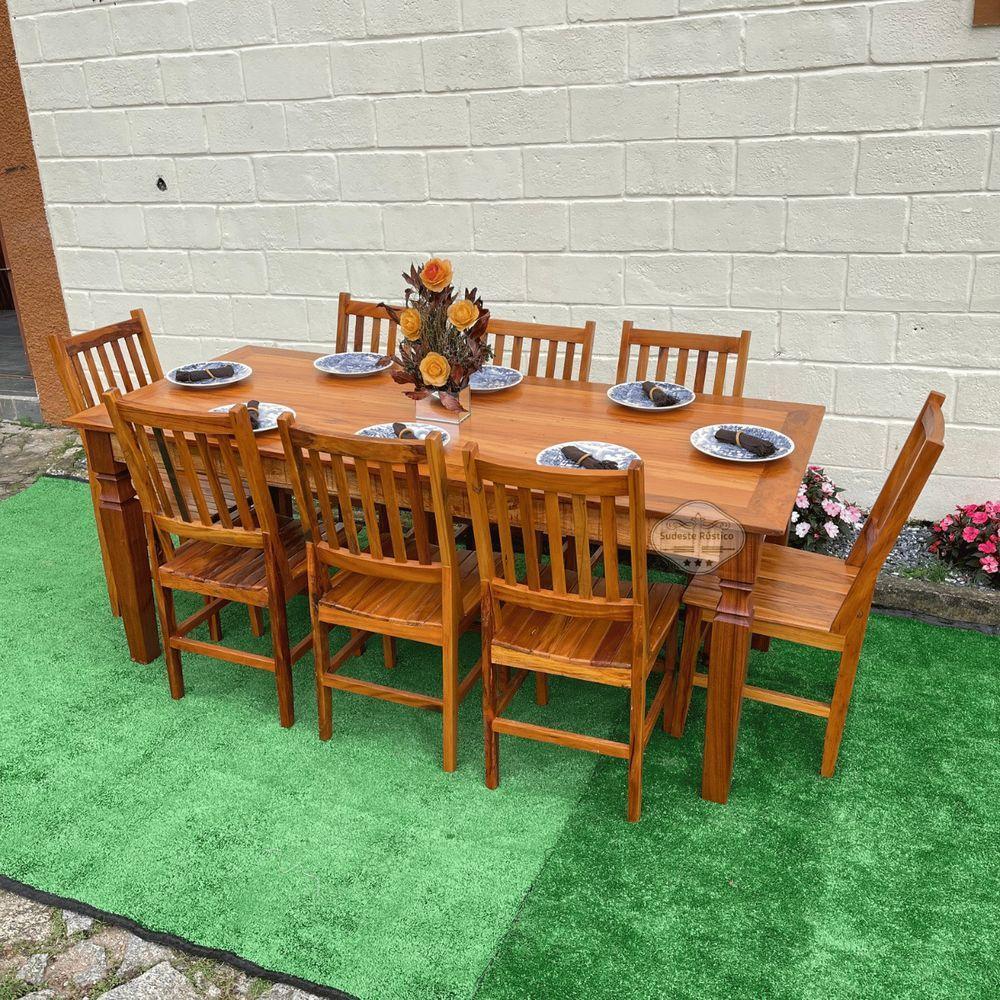 Mesa Madeira De Demolição 2m X 90cm Com 8 Cadeiras Ana Hickmann Sudeste Rústico - 7