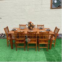 Mesa Madeira De Demolição 2m X 90cm Com 8 Cadeiras Ana Hickmann Sudeste Rústico - 8