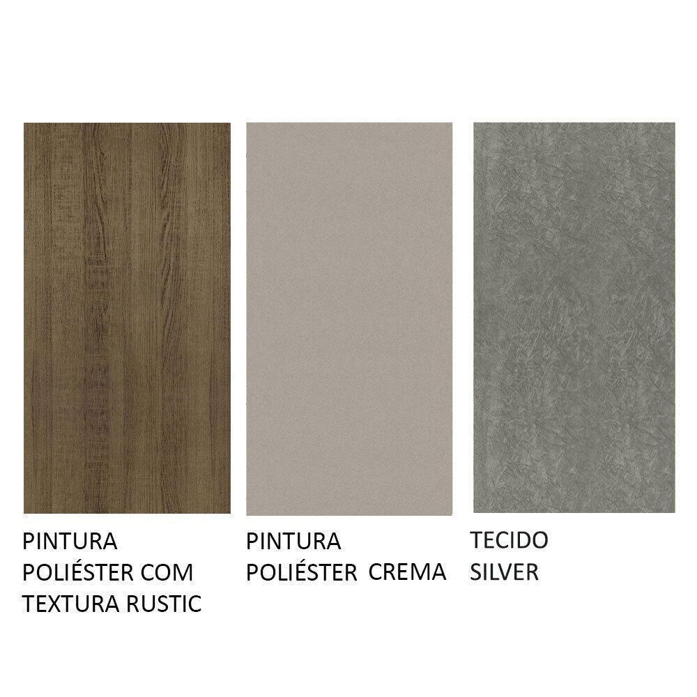 Conjunto Sala De Jantar Mesa Tampo De Madeira 4 Cadeiras Rustic/crema/silver Agnes Madesa Rustic/crema/silver - 8