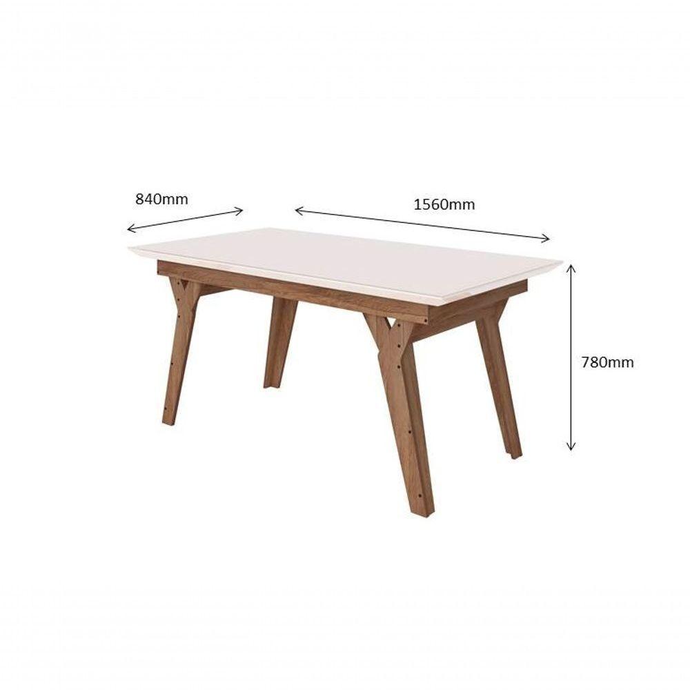 Conjunto Sala De Jantar 1,56 Com 6 Cadeiras Amêndoa 73B - 8