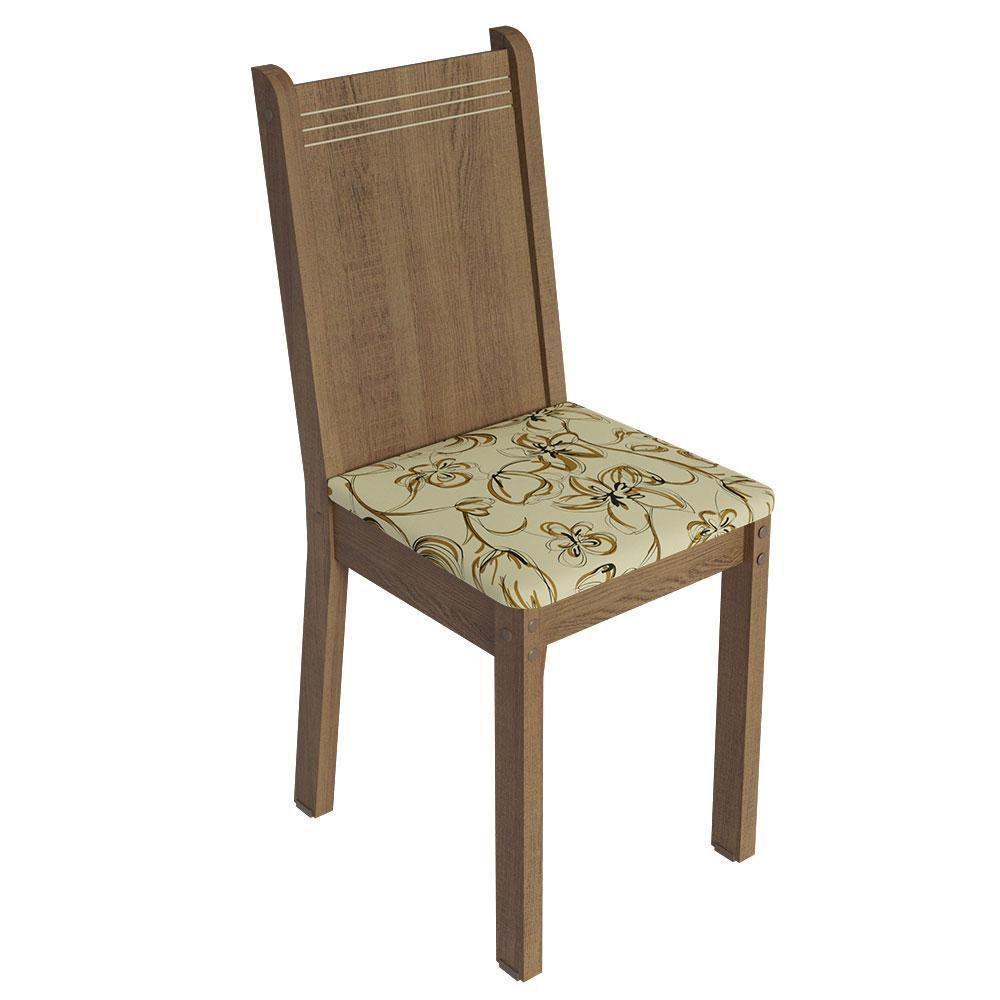 Conjunto Sala De Jantar Mesa Tampo De Madeira 4 Cadeiras Rustic/crema/lírio Bege - 5