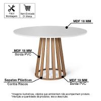 Mesa De Jantar Redonda Gabi Bran/jade Com 4 Cadeiras Estofadas Ella Cinza - 9