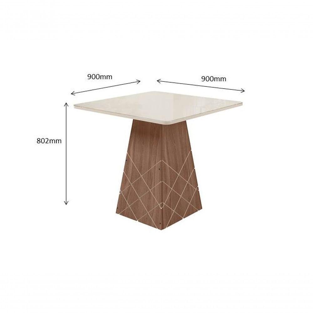 Conjunto De Sala De Jantar 0,90 Com 4 Cadeiras Amêndoa 69B - 3