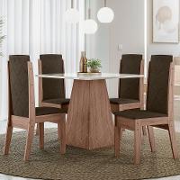 Conjunto De Sala De Jantar 0,90 Com 4 Cadeiras Amêndoa 69B - 1