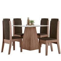 Conjunto De Sala De Jantar 0,90 Com 4 Cadeiras Amêndoa 69B - 7