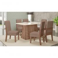 Conjunto Sala De Jantar Gaia 1,35 Com 6 Cadeiras Amêndoa 73B - 10