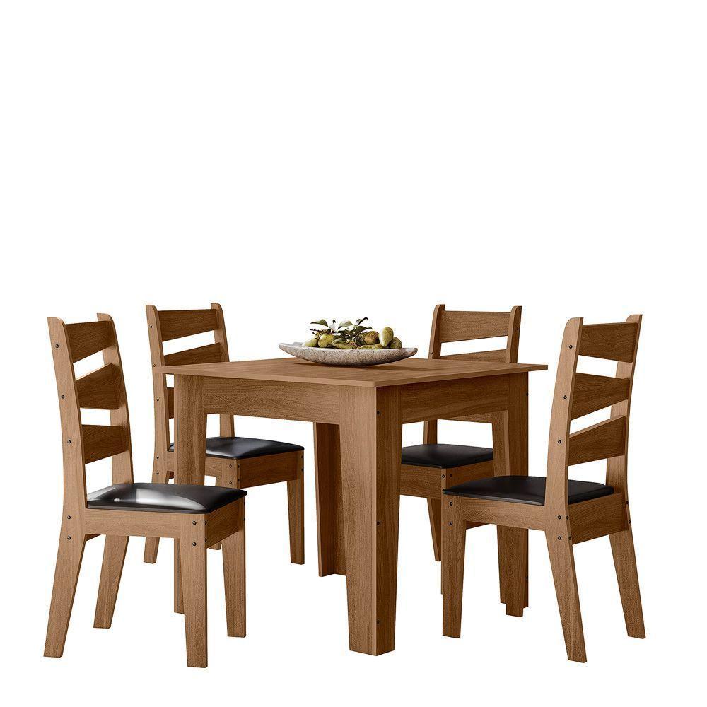 Conjunto Sala De Jantar Itália 0,90 Com 4 Cadeiras Cedro 11C - 4
