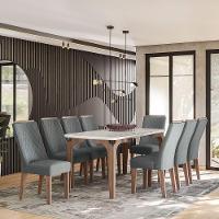 Conjunto Sala De Jantar Romênia Gold 1,83 Com 8 Cadeiras 03A - 1