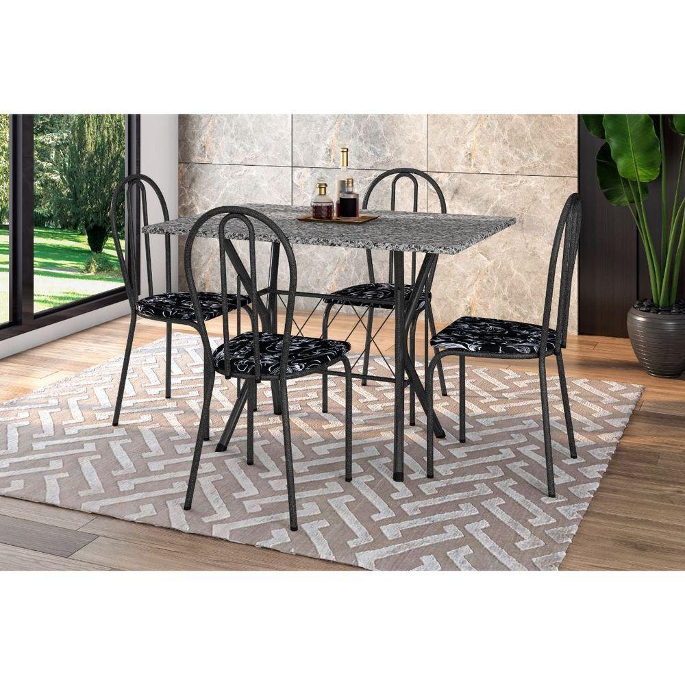 Conjunto Mesa Bruna Com 4 Cadeiras 004 Tampo Em Granito - 1