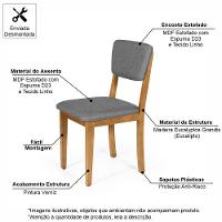 Mesa De Jantar Redonda Gabi Jade Com 4 Cadeiras Estofadas Ella Cinza Escuro - 2