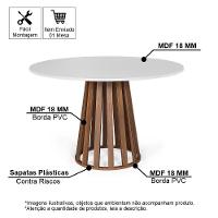 Mesa De Jantar Redonda Gabi Bran/nor Com 4 Cadeiras Estofadas Ella Cinza - 2