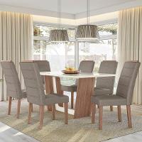 Conjunto Sala De Jantar 1,56 Com 6 Cadeiras Amêndoa 01A - 1