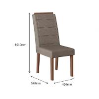 Conjunto Sala De Jantar 1,56 Com 6 Cadeiras Amêndoa 01A - 2