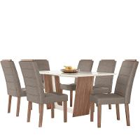 Conjunto Sala De Jantar 1,56 Com 6 Cadeiras Amêndoa 01A - 4