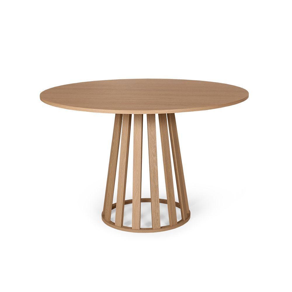 Mesa De Jantar Redonda Gabi Jade Com 4 Cadeiras Estofadas Ella Branco/cinza Claro - 6