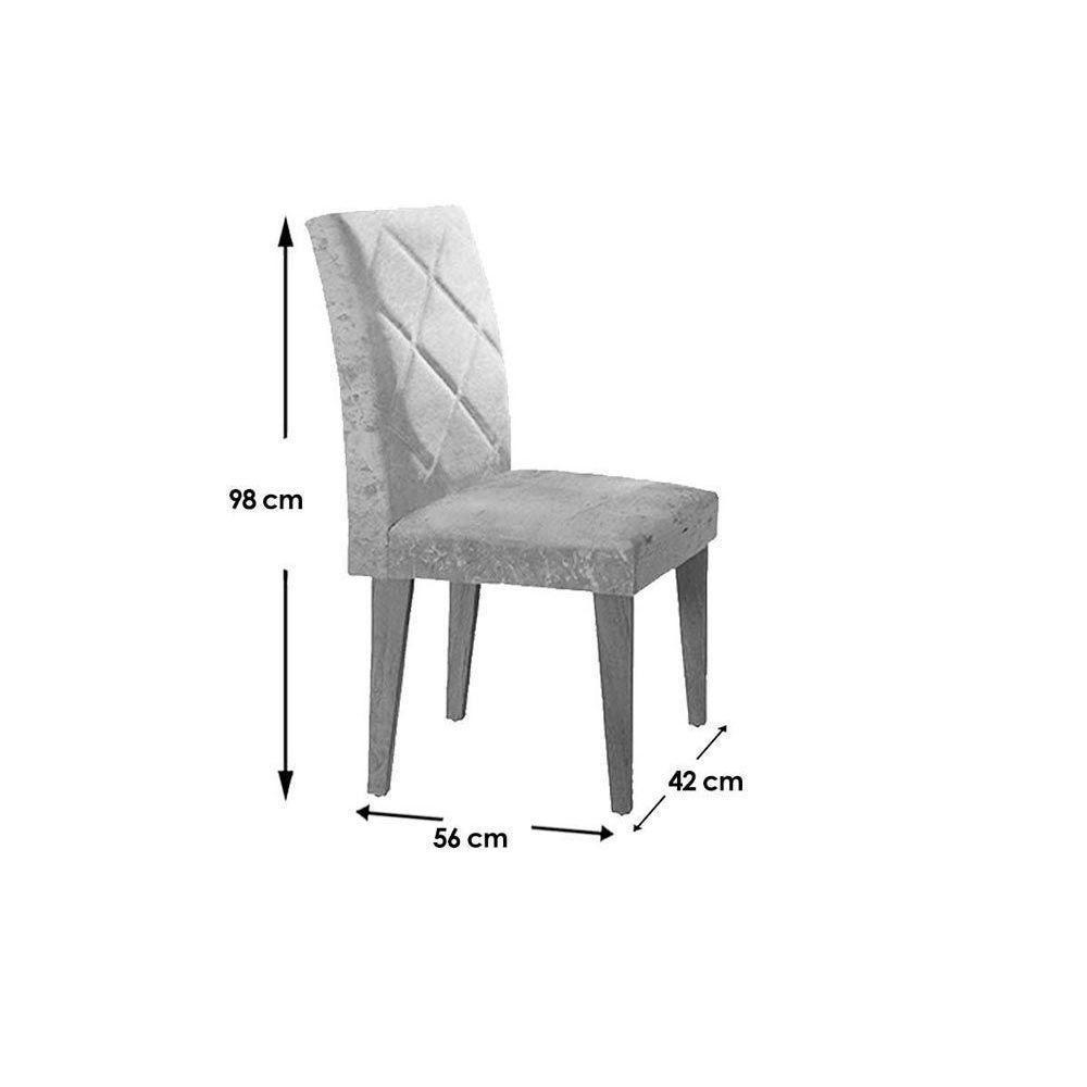 Conjunto: Mesa Sala Jantar  Alvorada Tampo Madeirado Reto  c/ Vidro 180cm + 4 Cadeiras Berlim Imbuia/Animale Chocolate - Rufato - 4