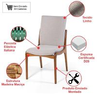 Conjunto Mesa De Jantar Redonda 120cm June Branca Com 4 Cadeiras Garbo Cinza Claro - 3