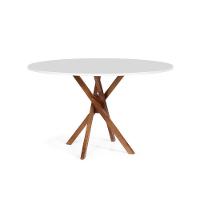 Conjunto Mesa De Jantar Redonda 120cm June Branca Com 4 Cadeiras Garbo Cinza Claro - 6