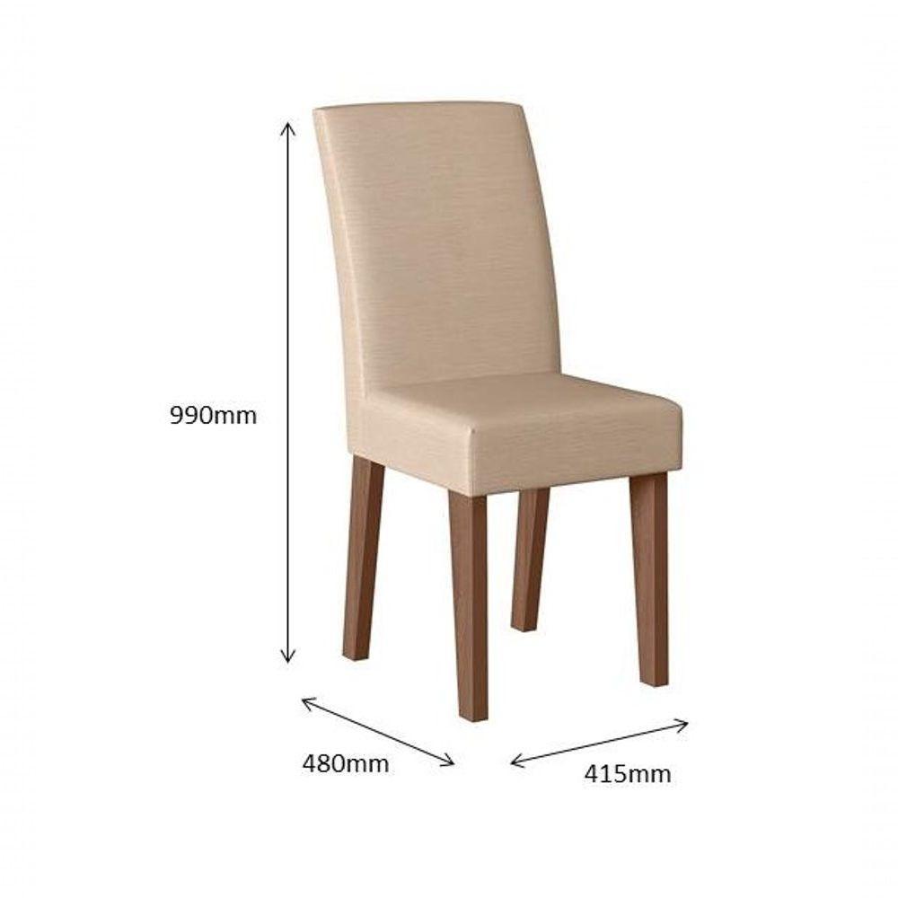 Conjunto Sala De Jantar 1,85 Com 8 Cadeiras Amêndoa 51 - 2