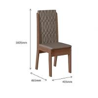 Conjunto Sala De Jantar 1,35 Com 6 Cadeiras Amêndoa 01A - 2