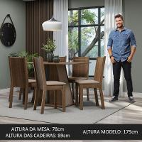 Conjunto Sala De Jantar Mesa Tampo De Madeira 6 Cadeiras Rustic/crema/bege - 7