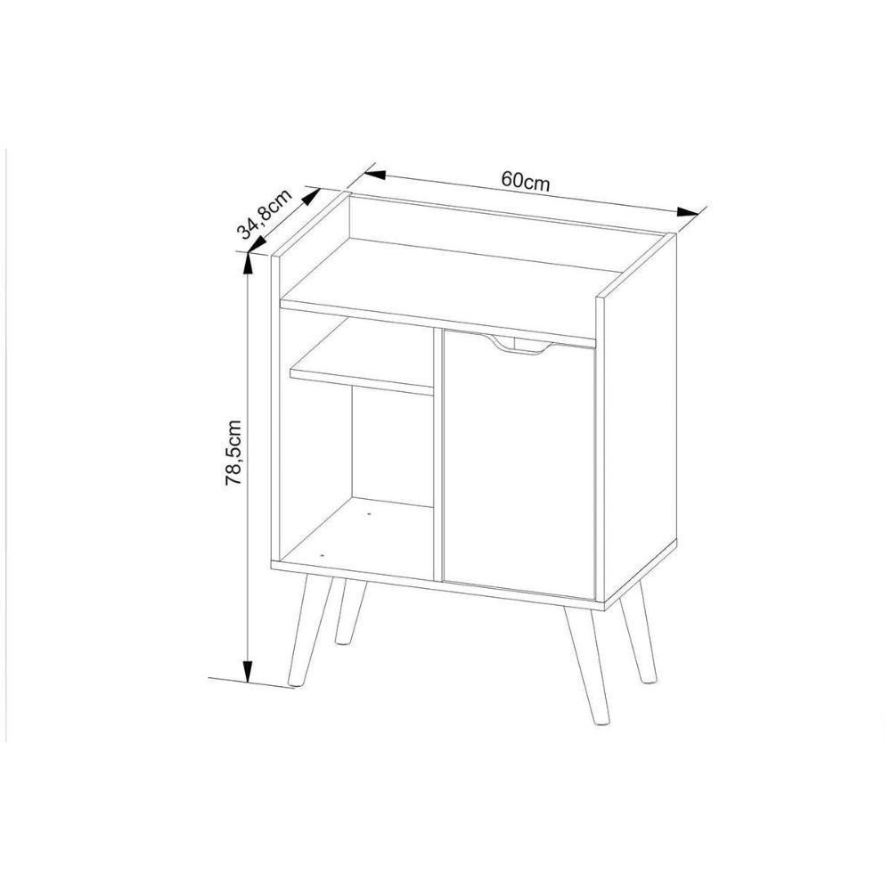 Bar De Sala Jantar Ap2310 1 Porta Amêndoa - Tecno Mobili - 5