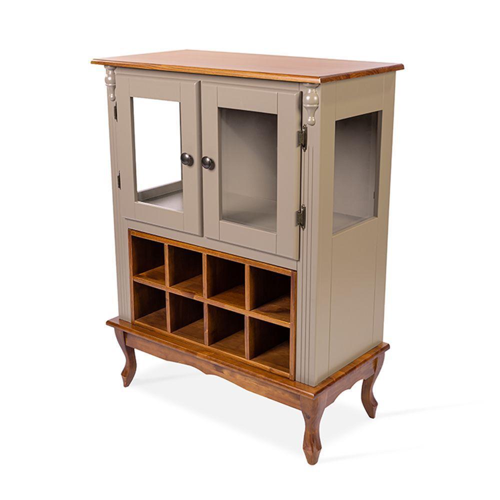 Adega Baixa Colméia Antique Com 2 Portas De Vidro - 2077 Cor Laca - Nude - 1