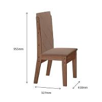 Conjunto Sala De Jantar 1,35 Com 6 Cadeiras Amêndoa 73B - 2