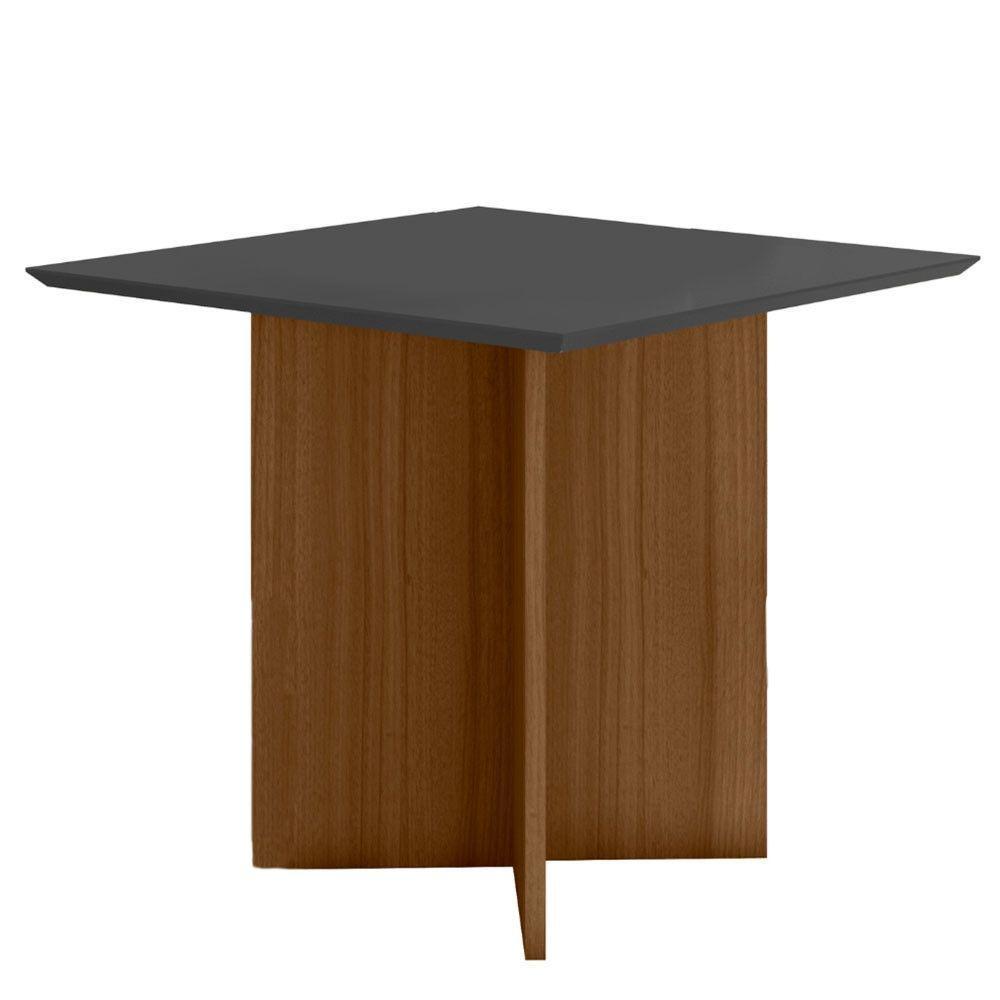 Conjunto Sala De Jantar Quadrada Mesa Helo 90cm E 04 Cadeiras Josi Carvalho Com Grafite - 6