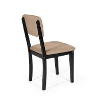 Mesa De Jantar Redonda Gabi Preta Com 4 Cadeiras Estofadas Ella Preto/marrom Claro - 4